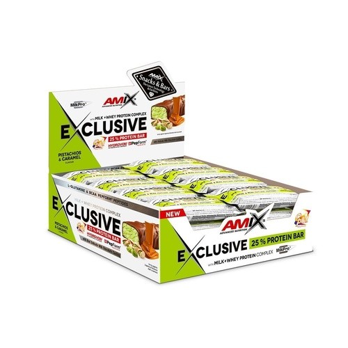 Amix Exclusive Protein Bar - 24x40g - Pistachios Caramel